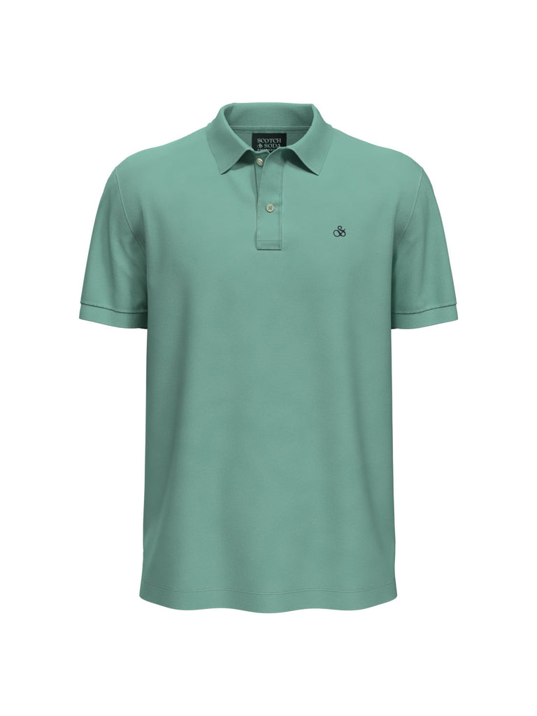 Garment-dyed pique polo shirt