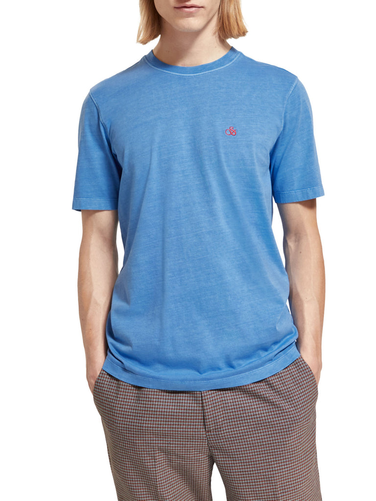 Regular-fit garment-dyed logo t-shirt
