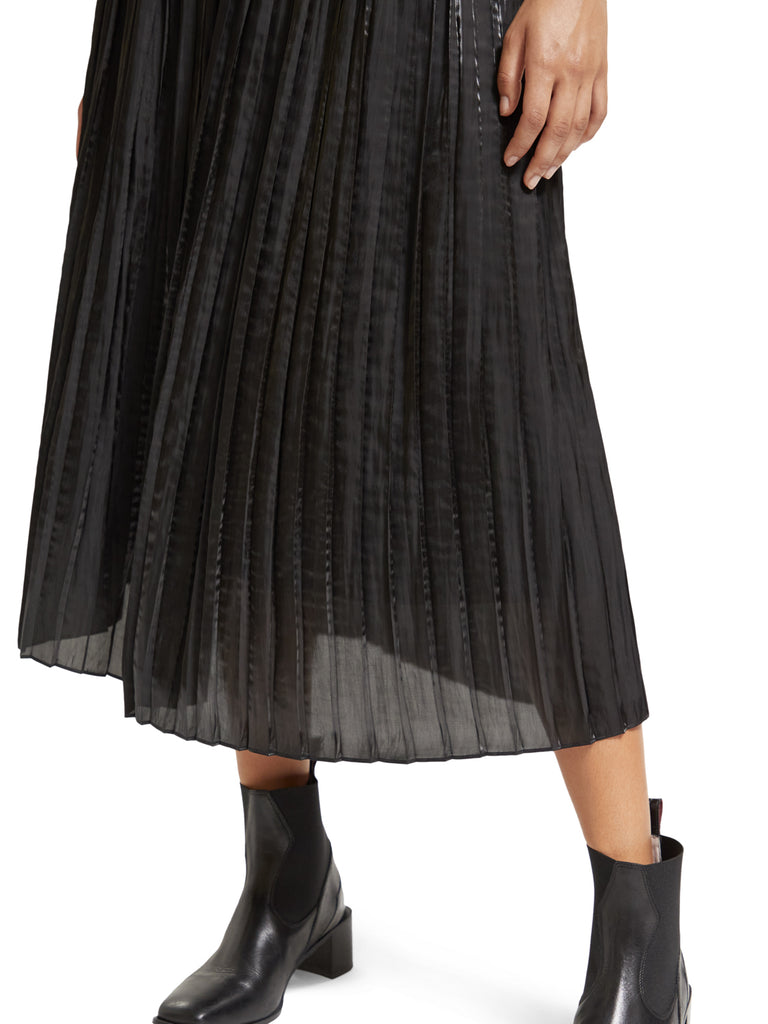 Pleated high-rise maxi skirt