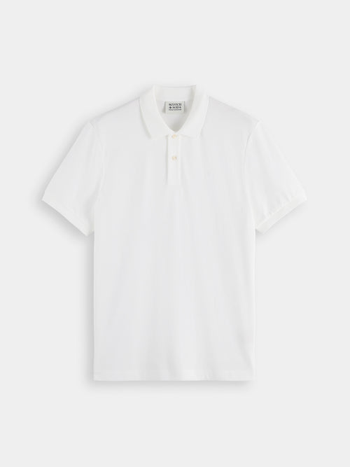 Logo Pique Polo Shirt - White - Core