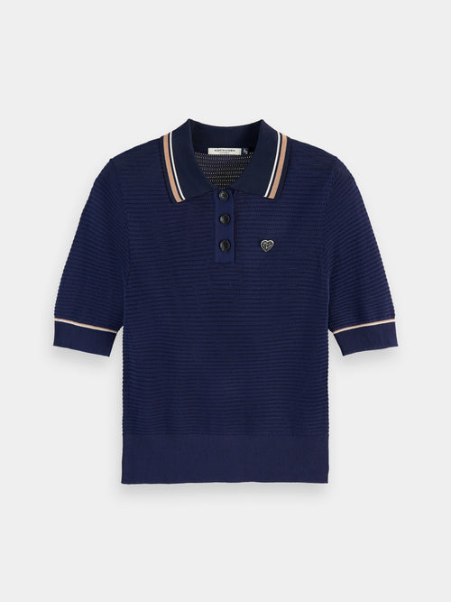 Maison Scotch - Pointelle Polo Top