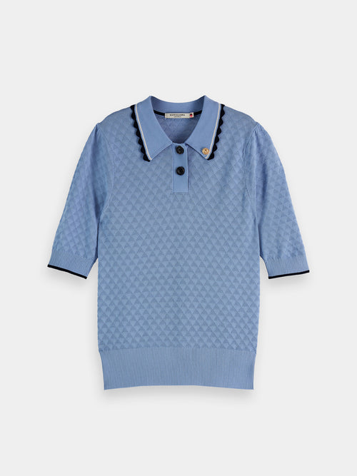 Maison Scotch - Pointelle Polo Top