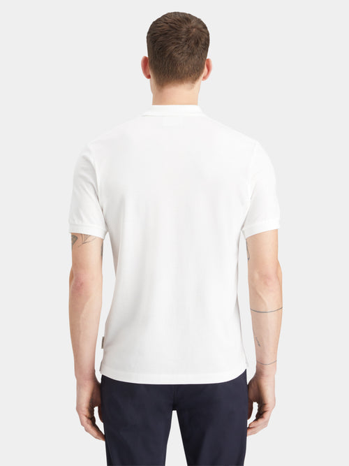 Logo Pique Polo Shirt - White - Core