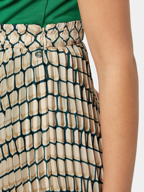 Pleated high-rise maxi skirt