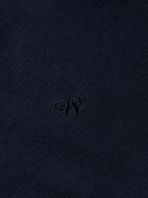 Logo Pique Polo Shirt - Navy - Core