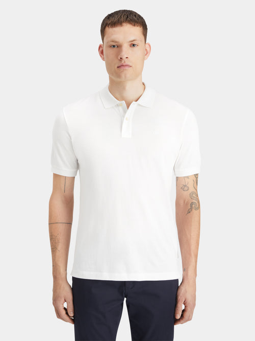 Logo Pique Polo Shirt - White - Core