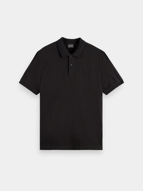 Logo Pique Polo Shirt - Black - Core