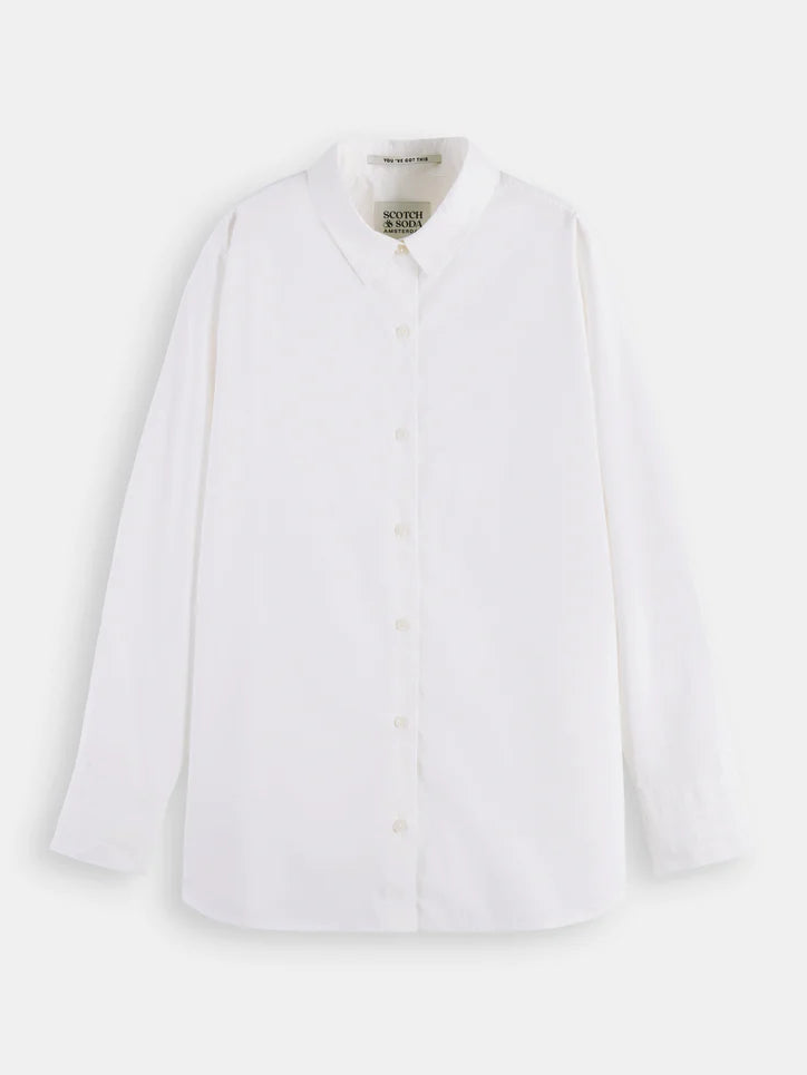 Maison Scotch - Oversized long Sleeve Organic Cotton - Shirt - White