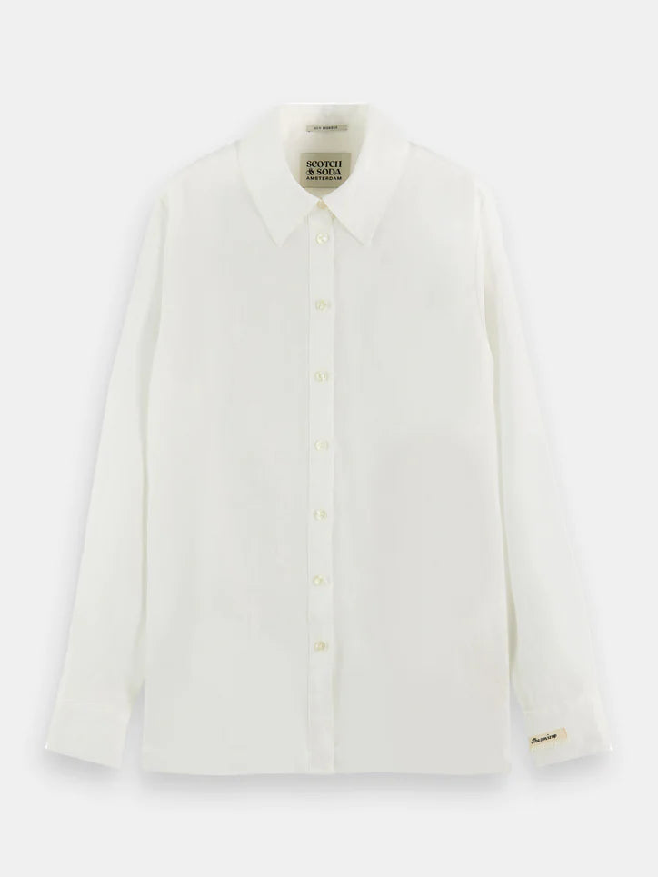Maison Scotch - Button up Linen  Shirt - White